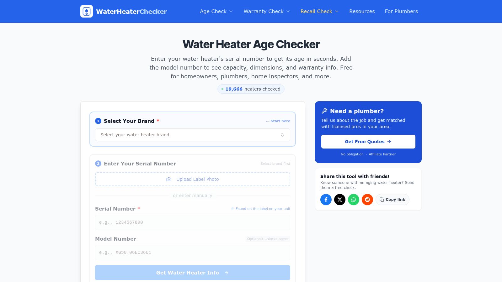 WaterHeaterChecker homepage
